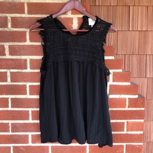 Knox Rose lacy black tank NWOT